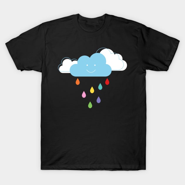 Rainbow rain clouds T-Shirt by creativemonsoon